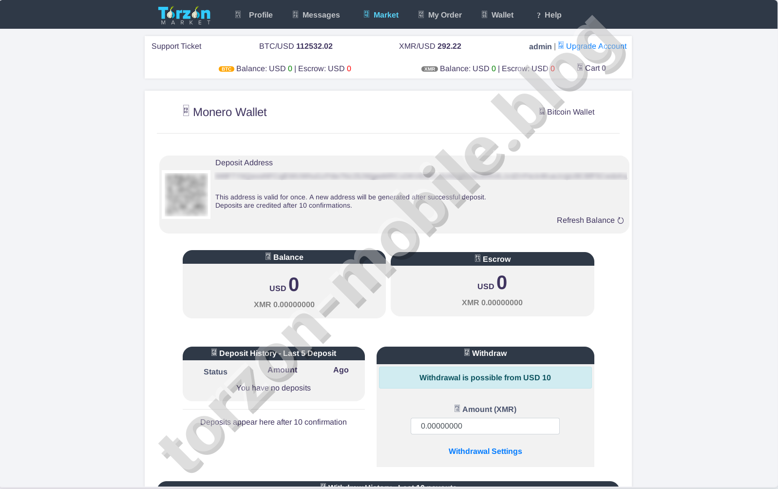 Torzon Monero Wallet System